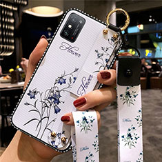 Coque Silicone Fleurs Souple Couleur Unie Etui Housse pour Huawei Honor X10 Max 5G Blanc