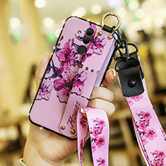 Coque Silicone Fleurs Souple Couleur Unie Etui Housse pour Huawei Mate 20 Lite Rose