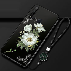 Coque Silicone Fleurs Souple Couleur Unie Etui Housse pour Huawei Nova 5i Blanc