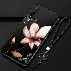 Coque Silicone Fleurs Souple Couleur Unie Etui Housse pour Huawei Nova 5i Marron