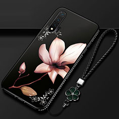 Coque Silicone Fleurs Souple Couleur Unie Etui Housse pour Huawei Nova 6 Marron