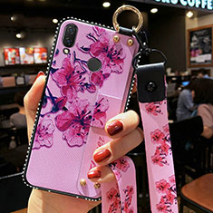 Coque Silicone Fleurs Souple Couleur Unie Etui Housse pour Huawei P Smart Z Violet