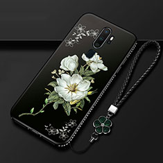 Coque Silicone Fleurs Souple Couleur Unie Etui Housse pour Oppo A9 (2020) Blanc