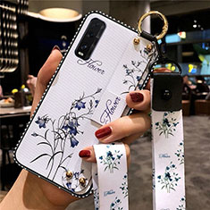 Coque Silicone Fleurs Souple Couleur Unie Etui Housse pour Oppo Find X2 Blanc