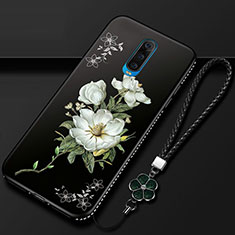 Coque Silicone Fleurs Souple Couleur Unie Etui Housse pour Oppo R17 Pro Blanc