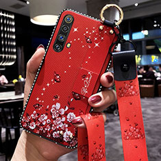 Coque Silicone Fleurs Souple Couleur Unie Etui Housse pour Realme X3 SuperZoom Rouge