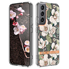 Coque Silicone Fleurs Souple Couleur Unie Etui Housse pour Samsung Galaxy S23 5G Blanc