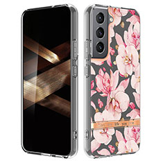 Coque Silicone Fleurs Souple Couleur Unie Etui Housse pour Samsung Galaxy S24 5G Rose