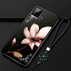 Coque Silicone Fleurs Souple Couleur Unie Etui Housse pour Vivo V20 Pro 5G Marron