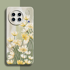 Coque Silicone Fleurs Souple Couleur Unie Etui Housse pour Vivo X90 Pro+ Plus 5G Vert