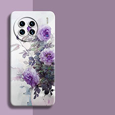 Coque Silicone Fleurs Souple Couleur Unie Etui Housse pour Vivo X90 Pro+ Plus 5G Violet Clair