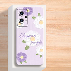 Coque Silicone Fleurs Souple Couleur Unie Etui Housse pour Xiaomi Redmi Note 12 Explorer Violet Clair
