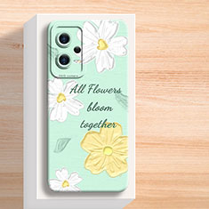 Coque Silicone Fleurs Souple Couleur Unie Etui Housse pour Xiaomi Redmi Note 12 Pro+ Plus 5G Vert