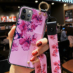 Coque Silicone Fleurs Souple Couleur Unie Etui Housse S01 pour Apple iPhone 12 Pro Max Violet Clair