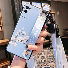 Coque Silicone Fleurs Souple Couleur Unie Etui Housse S01 pour Huawei Honor Play4 Pro 5G Bleu Clair