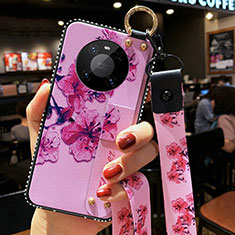 Coque Silicone Fleurs Souple Couleur Unie Etui Housse S01 pour Huawei Mate 40 Pro Violet Clair