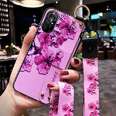 Coque Silicone Fleurs Souple Couleur Unie Etui Housse S01 pour Huawei Nova 8 5G Violet