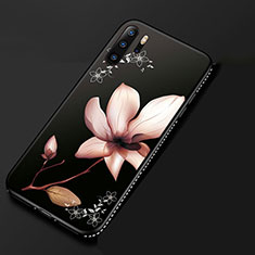 Coque Silicone Fleurs Souple Couleur Unie Etui Housse S01 pour Huawei P30 Pro New Edition Rose