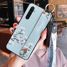 Coque Silicone Fleurs Souple Couleur Unie Etui Housse S01 pour Oppo K5 Bleu Ciel