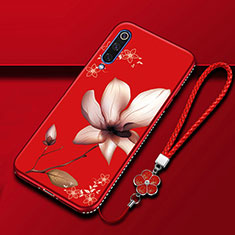 Coque Silicone Fleurs Souple Couleur Unie Etui Housse S01 pour Samsung Galaxy A70 Vin Rouge