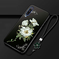 Coque Silicone Fleurs Souple Couleur Unie Etui Housse S01 pour Samsung Galaxy A70S Blanc