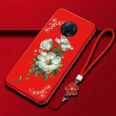 Coque Silicone Fleurs Souple Couleur Unie Etui Housse S01 pour Vivo Nex 3 5G Rouge