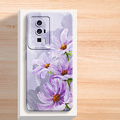 Coque Silicone Fleurs Souple Couleur Unie Etui Housse S01 pour Xiaomi Poco F5 Pro 5G Violet Clair