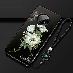 Coque Silicone Fleurs Souple Couleur Unie Etui Housse S02 pour Huawei Enjoy 20 Plus 5G Noir