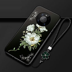 Coque Silicone Fleurs Souple Couleur Unie Etui Housse S02 pour Huawei Mate 40 Pro Noir