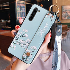 Coque Silicone Fleurs Souple Couleur Unie Etui Housse S02 pour Oppo Find X2 Lite Bleu Ciel