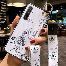 Coque Silicone Fleurs Souple Couleur Unie Etui Housse S02 pour Oppo K5 Blanc