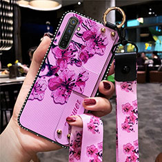 Coque Silicone Fleurs Souple Couleur Unie Etui Housse S02 pour Oppo K5 Violet