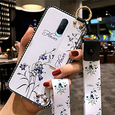 Coque Silicone Fleurs Souple Couleur Unie Etui Housse S02 pour Oppo R17 Pro Blanc