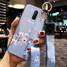 Coque Silicone Fleurs Souple Couleur Unie Etui Housse S02 pour Oppo RX17 Pro Bleu Ciel