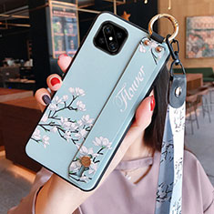 Coque Silicone Fleurs Souple Couleur Unie Etui Housse S03 pour Oppo A92s 5G Bleu Ciel