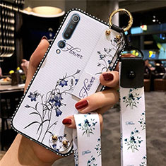 Coque Silicone Fleurs Souple Couleur Unie Etui Housse S03 pour Xiaomi Mi 10 Blanc