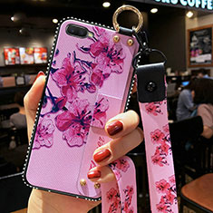 Coque Silicone Fleurs Souple Couleur Unie Etui Housse S04 pour Oppo R17 Neo Violet