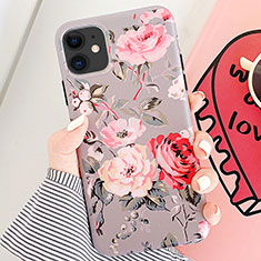 Coque Silicone Fleurs Souple Couleur Unie Etui Housse S07 pour Apple iPhone 11 Or Rose