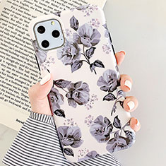 Coque Silicone Fleurs Souple Couleur Unie Etui Housse S07 pour Apple iPhone 11 Pro Gris