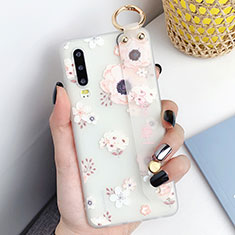 Coque Silicone Fleurs Souple Couleur Unie Etui Housse S07 pour Huawei P30 Rose