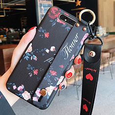 Coque Silicone Fleurs Souple Couleur Unie Etui Housse S07 pour Samsung Galaxy A90 4G Noir