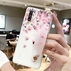 Coque Silicone Fleurs Souple Couleur Unie Etui Housse S10 pour Huawei P30 Rose