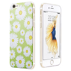 Coque Silicone Fleurs Souple Couleur Unie pour Apple iPhone 6S Vert