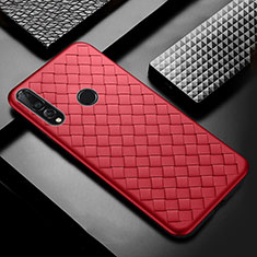 Coque Silicone Gel Motif Cuir Housse Etui A01 pour Huawei Honor 20E Rouge