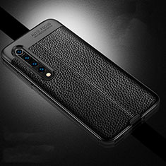 Coque Silicone Gel Motif Cuir Housse Etui A01 pour Xiaomi Mi 10 Noir