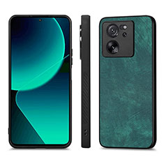 Coque Silicone Gel Motif Cuir Housse Etui AD1 pour Xiaomi Mi 13T Pro 5G Vert