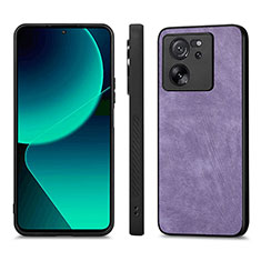 Coque Silicone Gel Motif Cuir Housse Etui AD1 pour Xiaomi Redmi K60 Ultra 5G Violet Clair