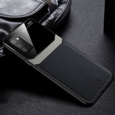 Coque Silicone Gel Motif Cuir Housse Etui avec Magnetique FL1 pour Samsung Galaxy A02s Noir