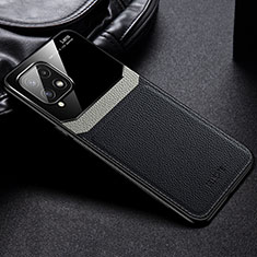 Coque Silicone Gel Motif Cuir Housse Etui avec Magnetique FL1 pour Samsung Galaxy A22 4G Noir