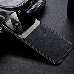Coque Silicone Gel Motif Cuir Housse Etui avec Magnetique FL1 pour Samsung Galaxy A22 5G Noir